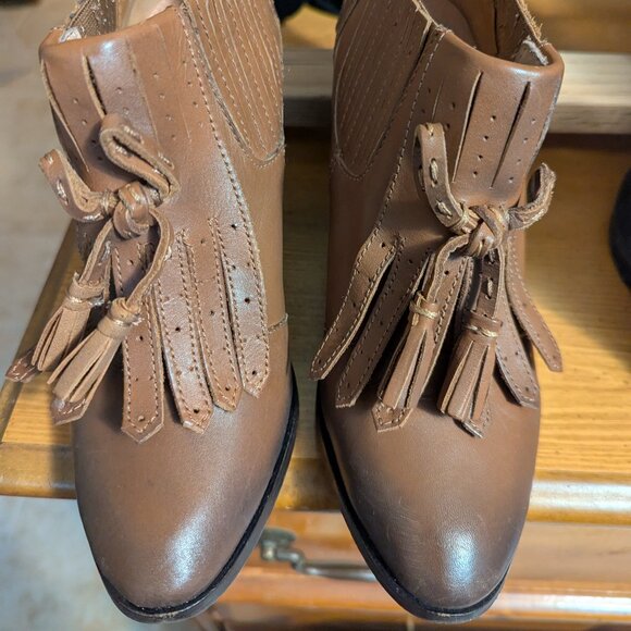 Brown Leather Seychelles Booties Size 8 - Picture 1 of 3